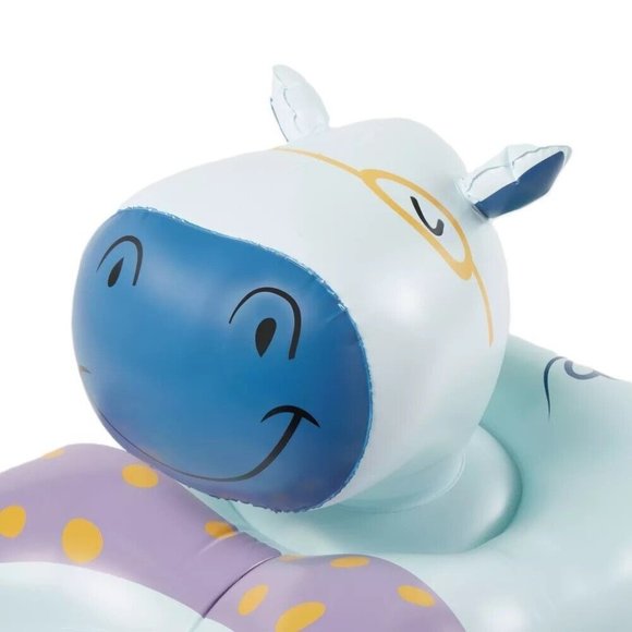 Sun Squad Giant Chilaxing Hippo Pool Swim Inflatable Float 6 Foot Length - Picture 3 of 7